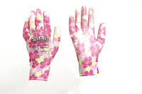 Перчатки с полиуретановым покрытием р8 (цветные садовые манжет) СИЛА