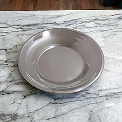 Тарілка металева з нержавіючої сталі А-Плюс 22 см, тарілка з нержавіючої сталі, залізна тарілка