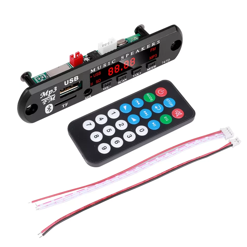 Авто MP3-FM модуль плеєр 5V 12V, USB, TF, microSD, AUX, FM, фото 1