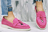 Жіночі лофери Loro piana,рожеві замшеві туфлі лоро піана мокасини, фото 2