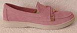 Жіночі лофери Loro piana,рожеві замшеві туфлі лоро піана мокасини, фото 4