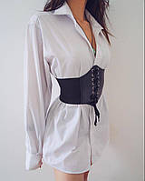Платье-рубашка с корсетом коттон СИ-1486