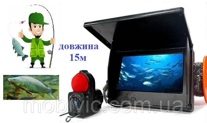 Підводна камера для риболовлі F012 з дисплеєм 4,3 дюйма, акумулятор 5000 мА·год, довжина 15 метрів