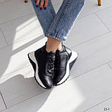 Жіночі шкіряні кросівки черевики чорні Демісезонні весняні осінні з натуральної шкіри Розмір 36 37 39 40 41, фото 5