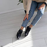 Жіночі шкіряні кросівки черевики чорні Демісезонні весняні осінні з натуральної шкіри Розмір 36 37 39 40 41, фото 7