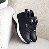 Жіночі шкіряні кросівки черевики чорні Демісезонні весняні осінні з натуральної шкіри Розмір 36 37 39 40 41, фото 6