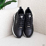 Жіночі шкіряні кросівки черевики чорні Демісезонні весняні осінні з натуральної шкіри Розмір 36 37 39 40 41, фото 9