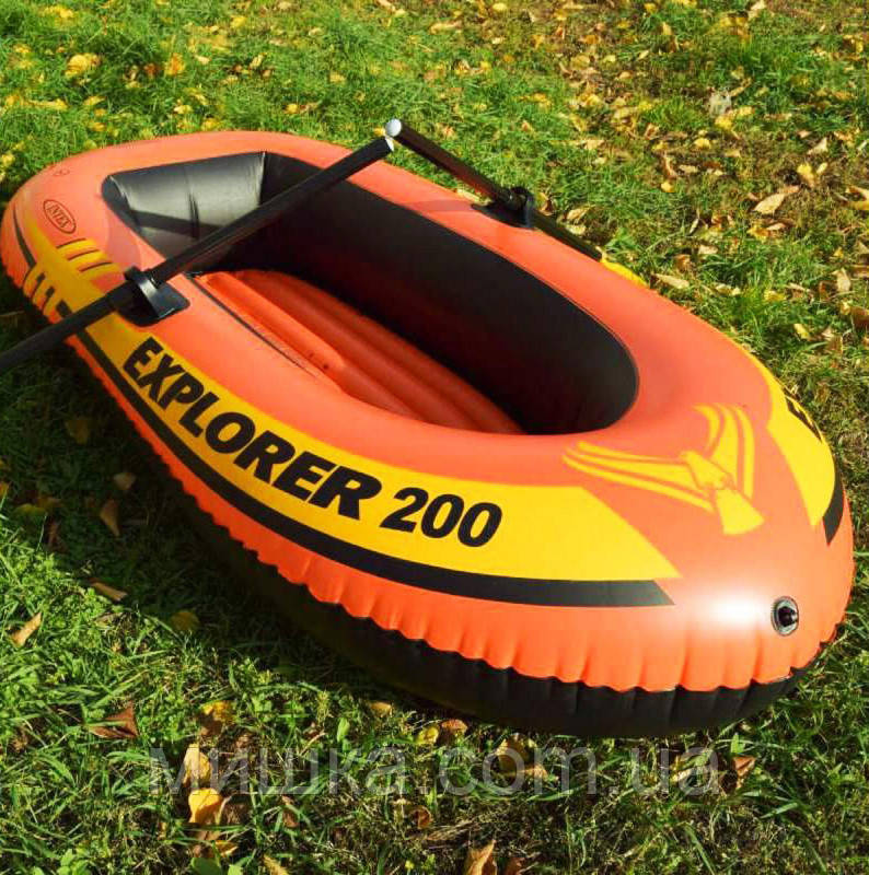 Надувний човен Explorer 200, 185*94 см, Intex 58331, 2 весла, насос