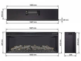 Вбудовуваний декоративний електрокамін з обігрівом для квартири, дачі ArtiFlame AF42 (зі звуком), фото 5