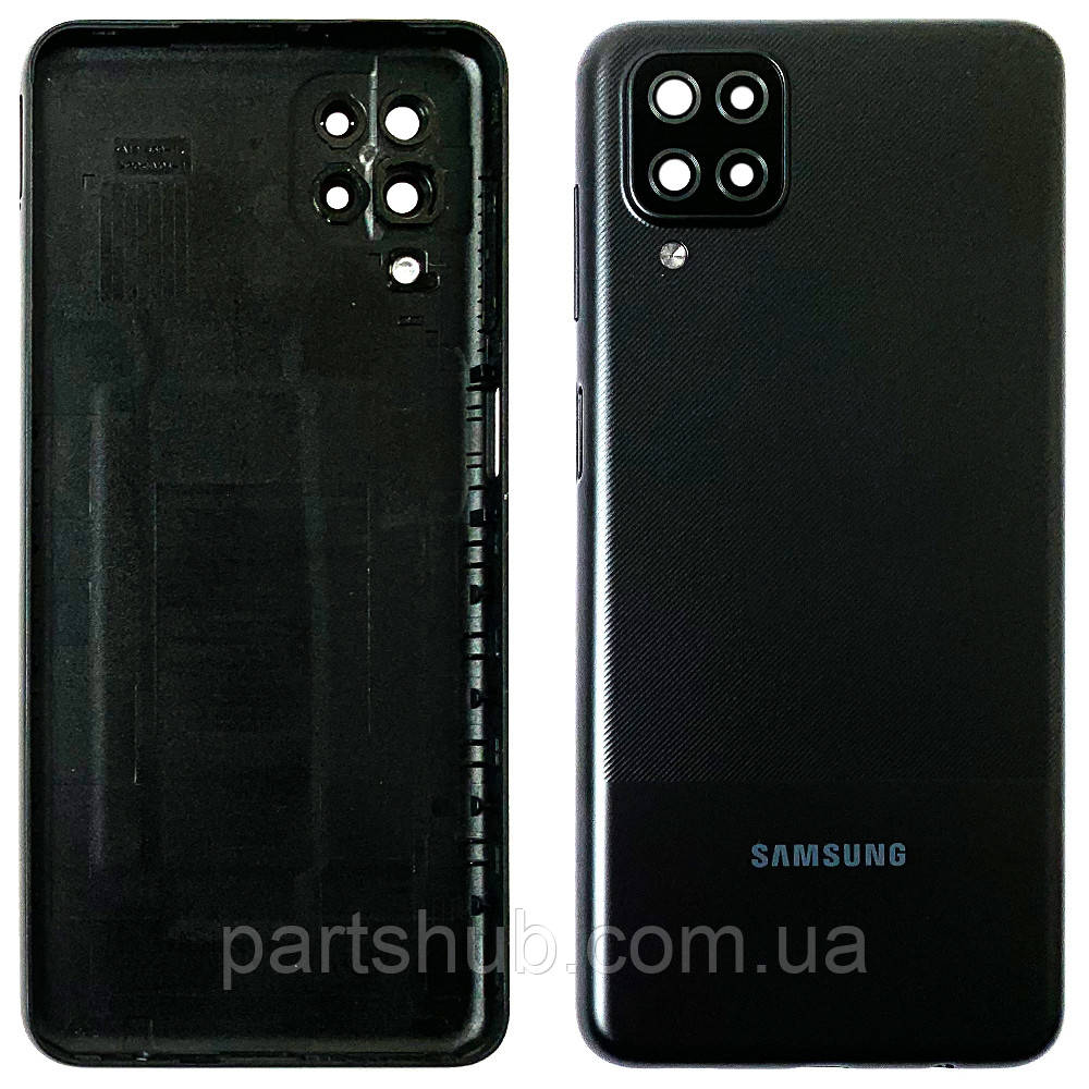 Задня кришка Samsung Galaxy A12 A125F (чорна оригінал Китай зі склом камери)
