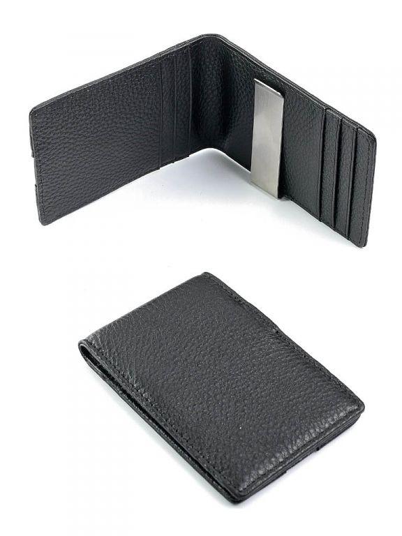 Чоловиче шкир'яне портмоне 4411 Black.Купити чоловічі гаманці гуртом і в роздріб в Україні.