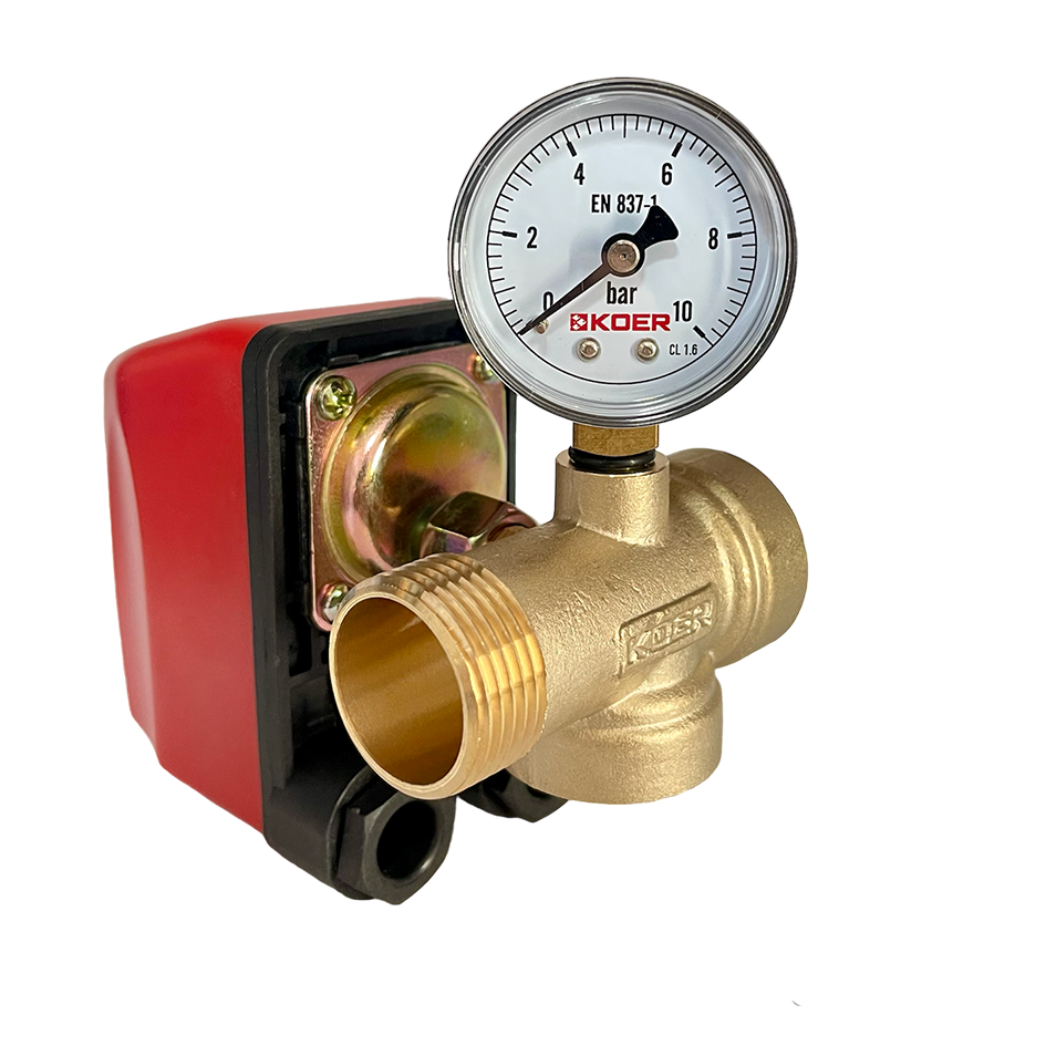 Комплект реле тиску води для насоса механічне KR (реле тиску + манометр ...