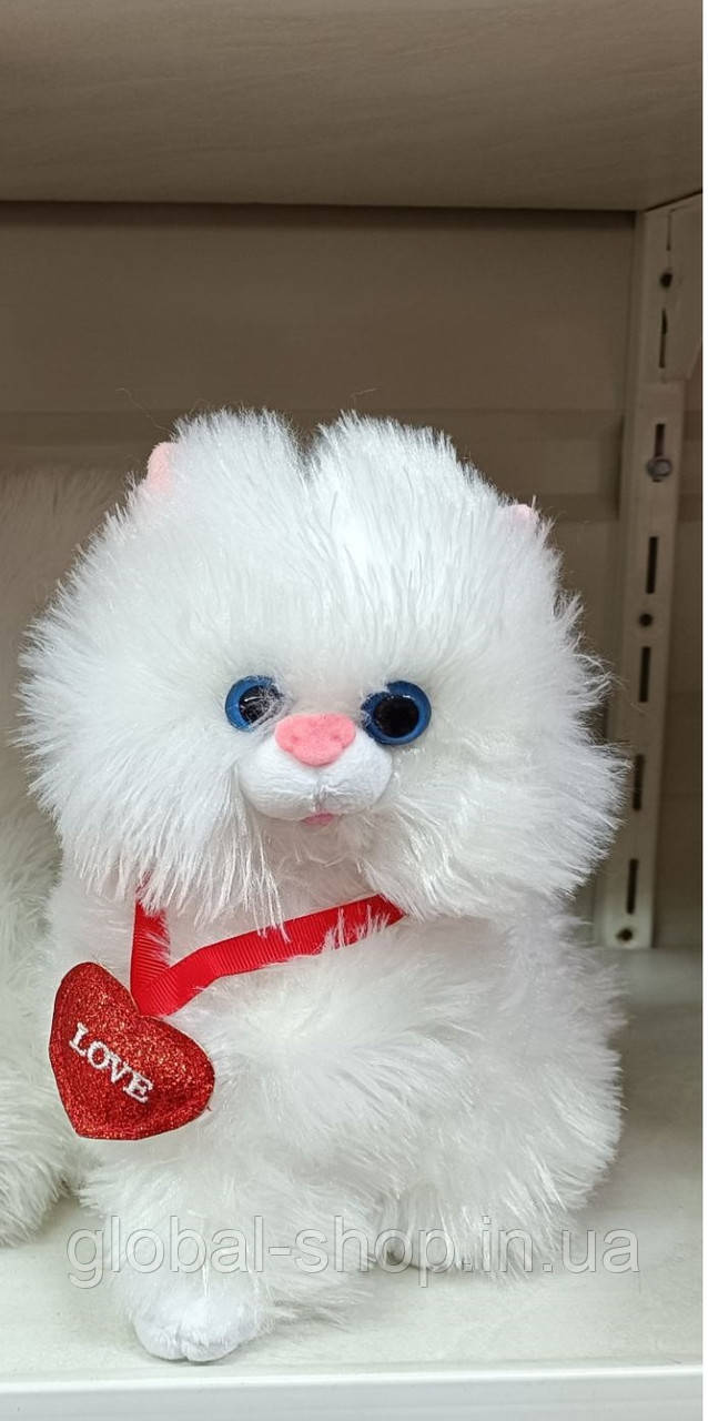 М'яка іграшка Кішка — Кішечка Мяу, білий кіт, біла кішка 24 см