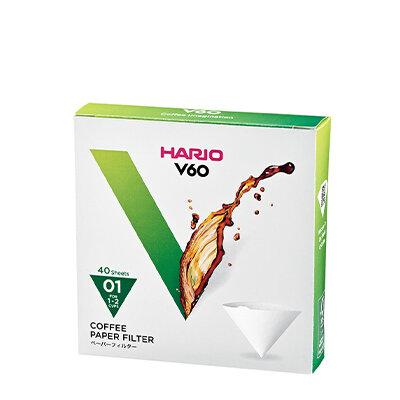 HARIO Паперові білі фільтри V60 для прумера 01 Hario, 40 шт., фото 1