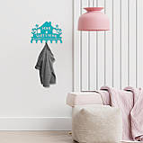 Ключниця настінна металічна 27*18см на 7 гачків Home sweet home, фото 5