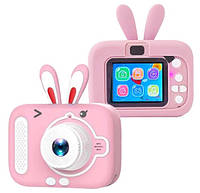 Дитячий фотоапарат X900 Rabbit, рожевий (для фото та відео, є ігри, 4-кратний зум), фото 2
