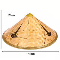 Традиционная восточная бамбуковая шляпа Большая (42 х 28 см)