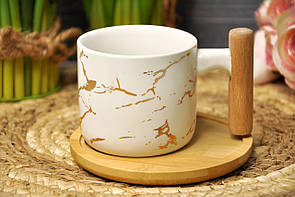 Чашка з блюдцем "Мармур", 160 ml