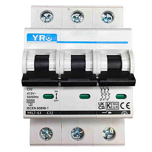 Автоматичний вимикач YRO YRL7-63Pro (3P/32A)