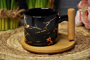 Чашка з блюдцем "Мармур", 160 ml