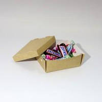 Коробка для еды 130 х 100 х 50 мм, крышка+дно, бурого цвета