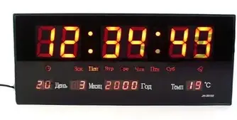 Часы настенные электронные светодиодные LED Number Clock 3615 красные