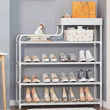 Полиця для взуття на 5 полиць, 78,5х21х54см, CLOTHES RACK, Біла / Підлогова взуттєва полиця / Стійка для взуття