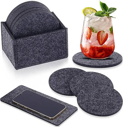 Cevikno Круглі силіконові підставки для склянок, набір із 8 штук з коробкою для зберігання, Amazon, Німеччина, фото 1