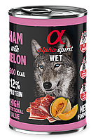 Повнораціонний вологий корм Alpha Spirit Ham with Melon з шинкою та динею для дорослих собак 400 г (as576321)
