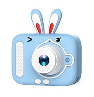 Дитячий фотоапарат X900 Rabbit, блакитний (Зйомка фото та відео, 4-кратний зум, Ємність акумулятора: 900 мАг), фото 4