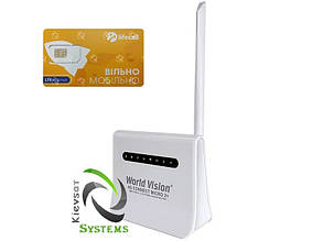 World Vision 4G Connect Micro 2+ <unk> універсальний Wi-Fi роутер з вбудованим 3G/4G LTE модемом мобільної мережі + Vip Client Kievsat & Lifecell <unk> корпоративний тариф