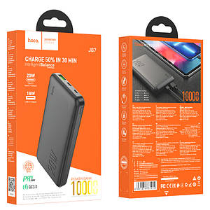 Power Bank J87 Tacker PD20W+QC3.0 (10000mAh),  Black