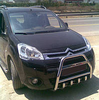 Кенгурятник высокий с надписью Can Otomotiv для Citroen Berlingo 2008+