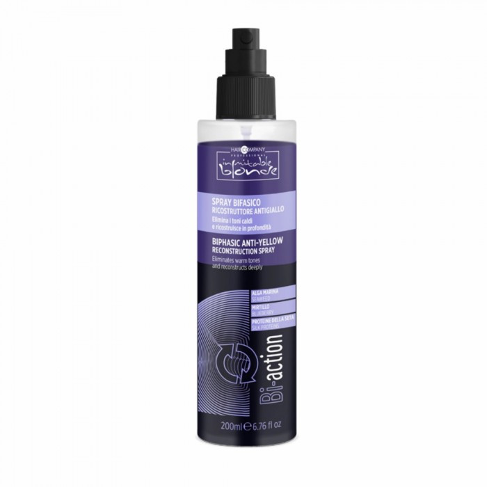 Hair Company Inimitable Blonde Biphasic - Відновлюючий двофазний спрей для нейтралізації жовтизни 200 мл (Оригінал)