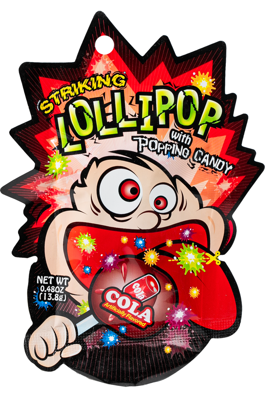 Цукерки Strawberry Lollipop with Popping Candy STRIKING 13,8  г