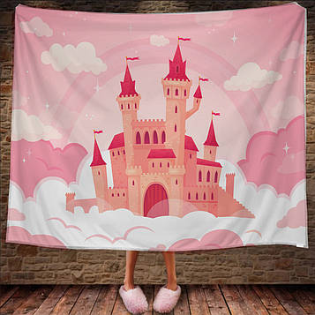 Рожевий плед для дівчинки "Чарівний замок"