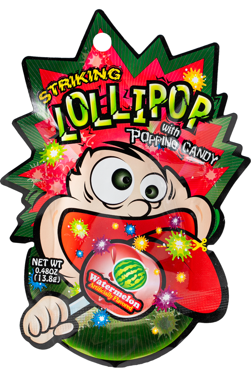 Цукерки Watermelon Lollipop with Popping Candy STRIKING 13,8  г, фото 1