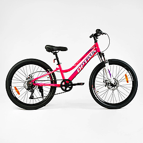 Велосипед спортивний Corso Optima на 24 дюйма, pink 24501