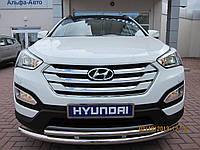 Защита переднего бампера двойная Tamsan для Hyundai Santa Fe 2013+