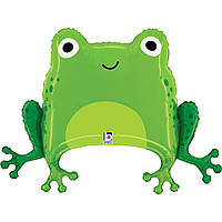 Фольгированный шар большая фигура Green Frog Жаба 28" / 70x51 cm в упаковке