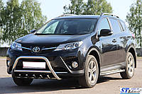 Кенгурятник с перемычкой и грилем D60 для Toyota Rav-4 2013-2016