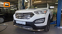 Защита переднего бампера Hyundai Grand SantaFe (2013-) (двойная) d60/60
