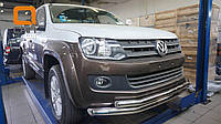 Защита переднего бампера Volkswagen Amarok (двойная) d60/42мм