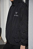 Классическая мужская качественная и топовая Ветровка Arcteryx Gore-Tex черная