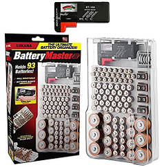 Кейс органайзер для зберігання 93 батарейок і акумуляторів AA AAA C D 9-Volt з тестером AND584 Jw