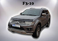 Передній захист бампера подвійний для Mitsubishi Pajero Sport 2008-2015/ l200 2006-2015 діаметр труби 60/42