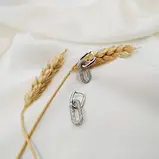Жіночі сережки з кубічним цирконієм в родії та в позолоті, фото 4
