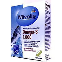 Жирные кислоты Mivolis Das Gesunde Plus OMEGA 3 1000mg 60 капсул