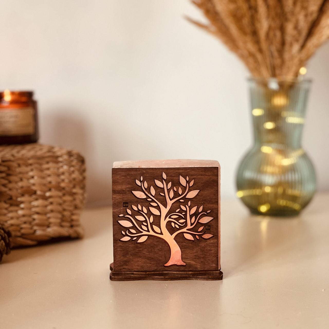 Соляна лампа з гімалайської солі “Дерево № 2” 1кг, фото 1