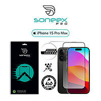 Захисне скло Soneex Pro для iPhone 15 Pro Max 2.5D Full Screen 0.26mm [Mesh + Anti Static] (Black)
